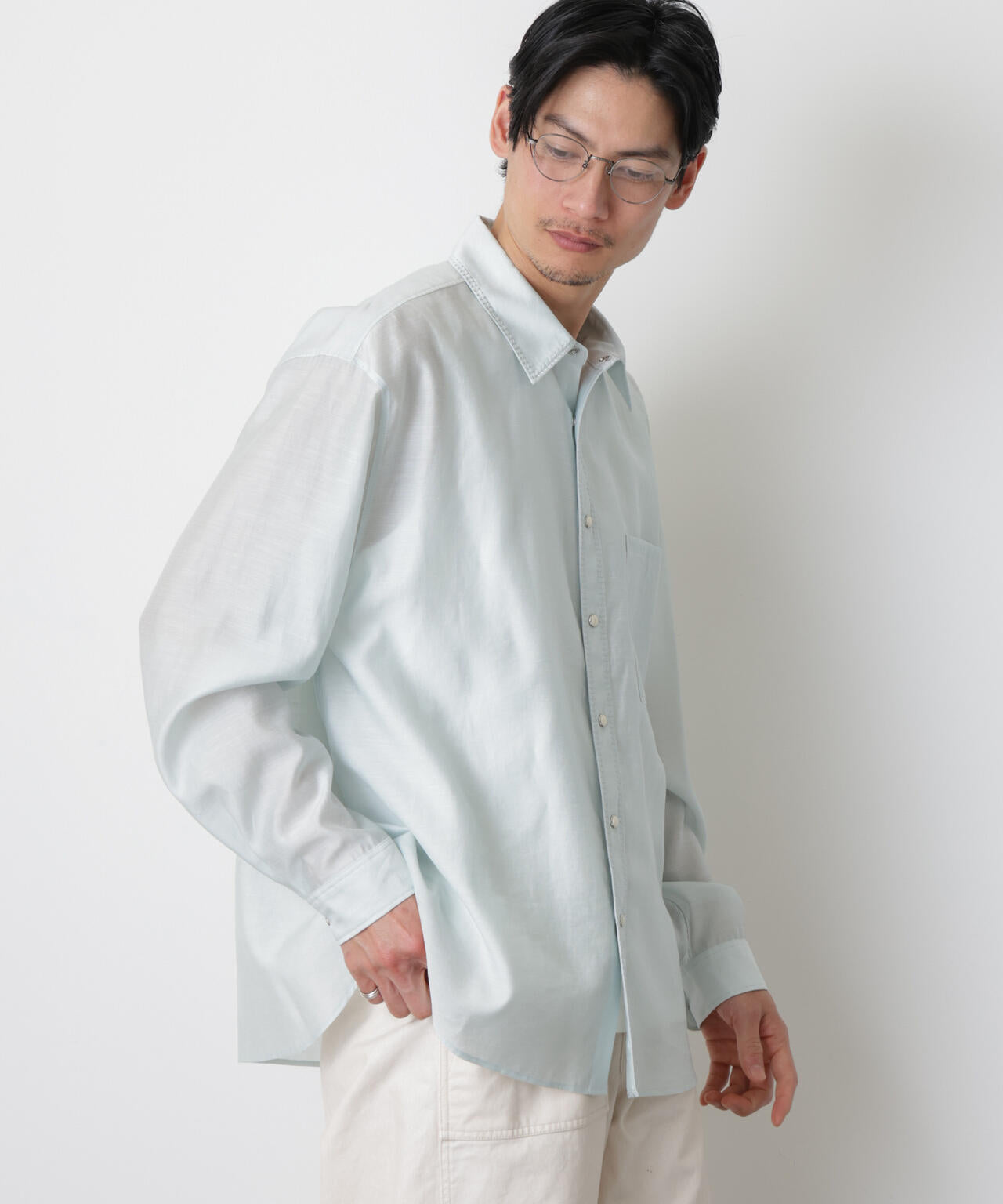 エンブロイダリーシルキーシャツ 6686120212