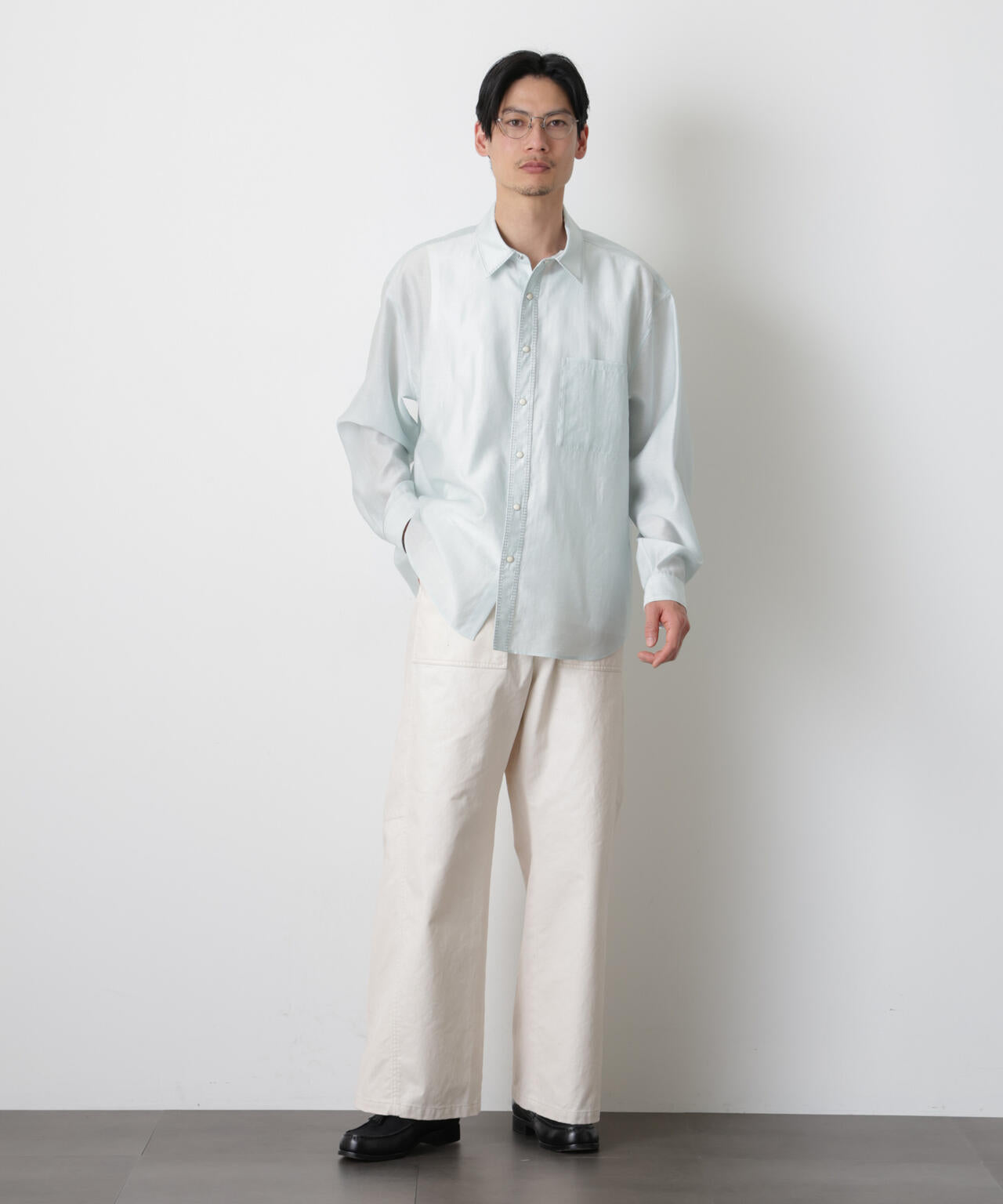 エンブロイダリーシルキーシャツ 6686120212