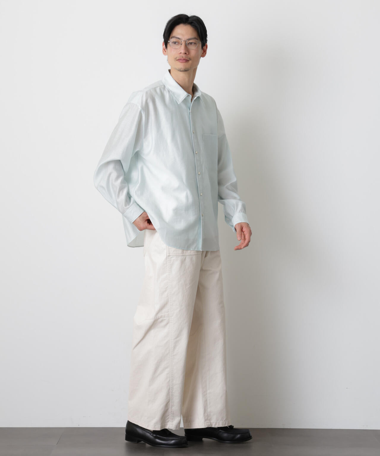 エンブロイダリーシルキーシャツ 6686120212