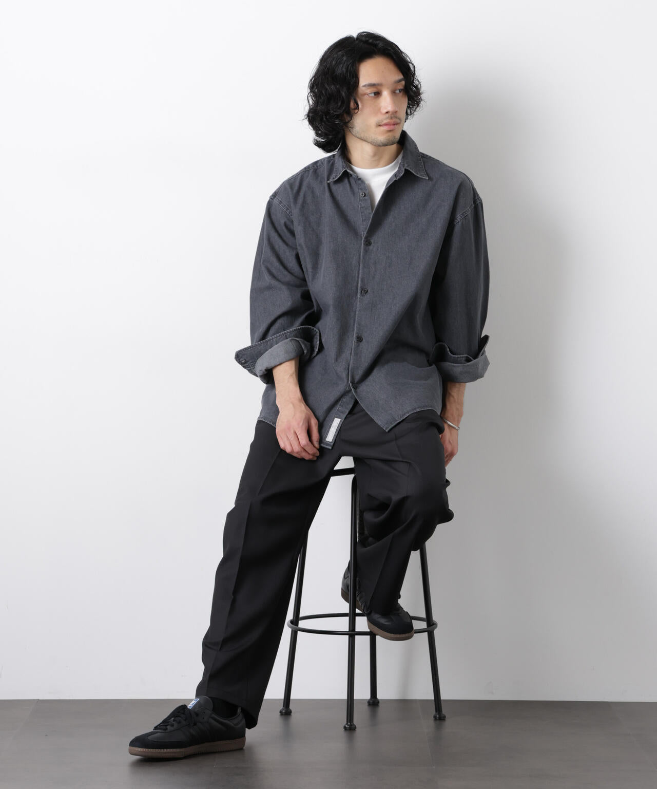 OtoNANO｣大人のワイドシャツ デニムシャツ 長袖