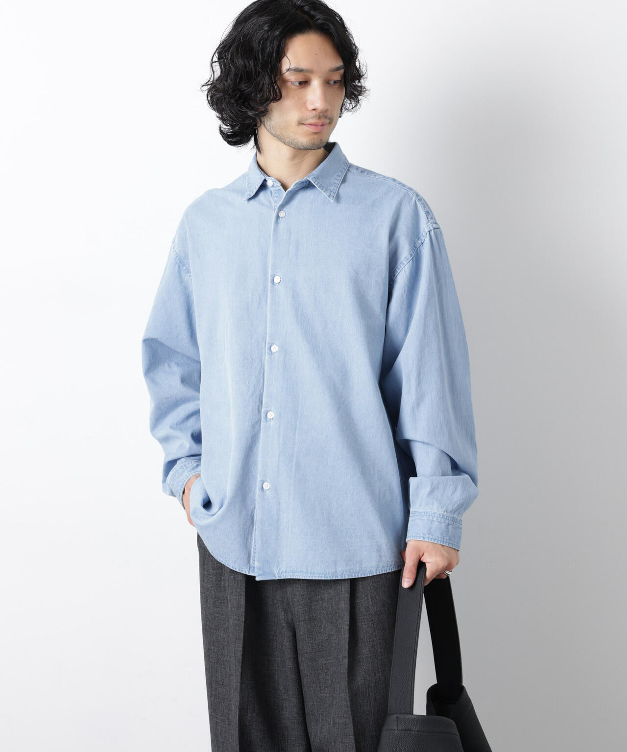 OtoNANO｣大人のワイドシャツ デニムシャツ 長袖