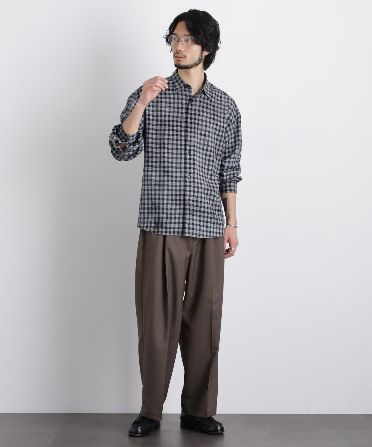 ケミカルフィニッシュチェック オーバーシャツ 6686120218