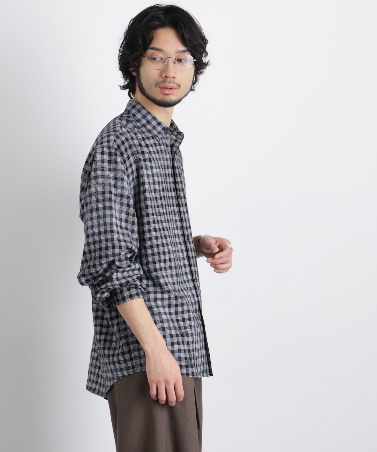 ケミカルフィニッシュチェック オーバーシャツ 6686120218