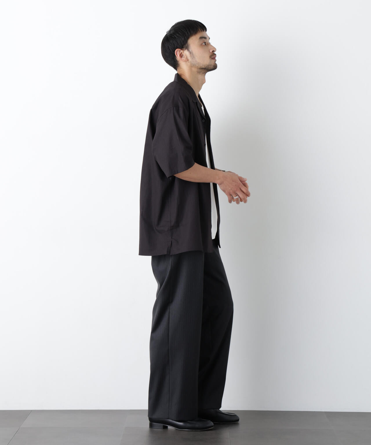 ｢FRENCH LINEN｣ フライフロント半袖シャツ 6686121201