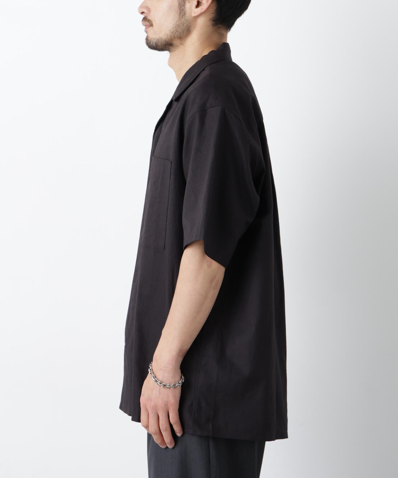 ｢FRENCH LINEN｣ フライフロント半袖シャツ 6686121201