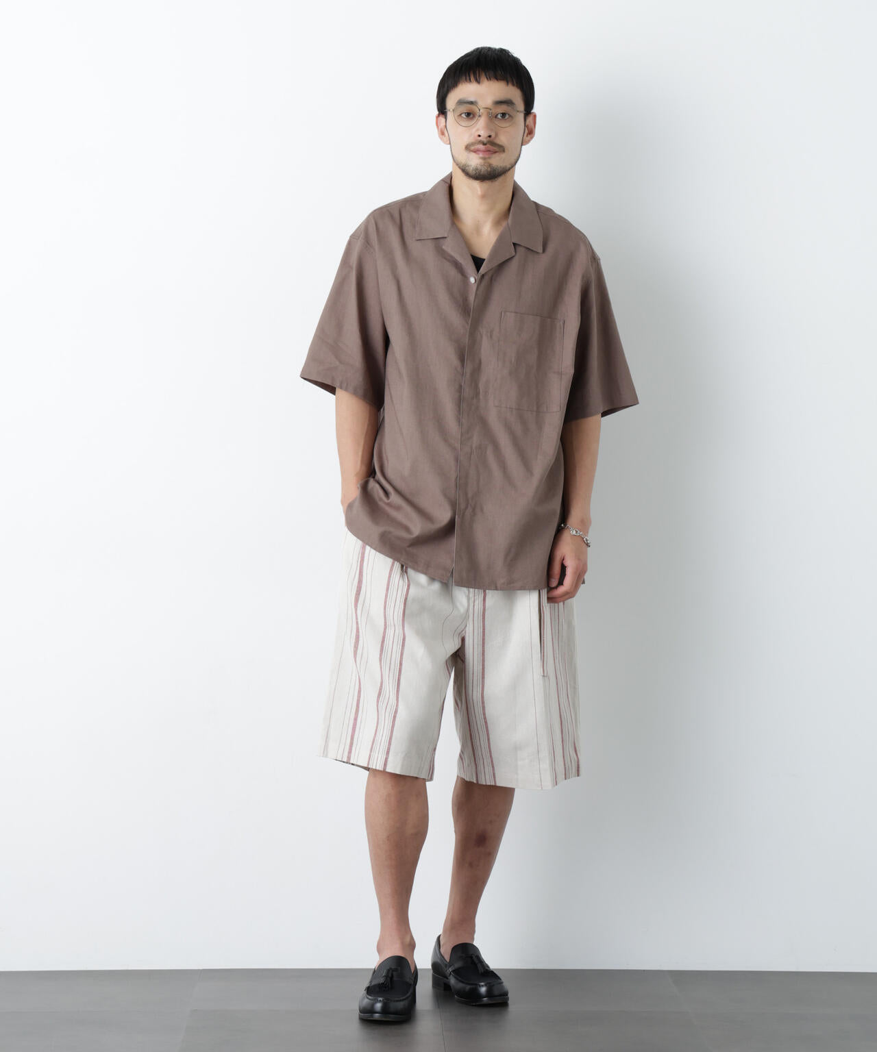｢FRENCH LINEN｣ フライフロント半袖シャツ 6686121201