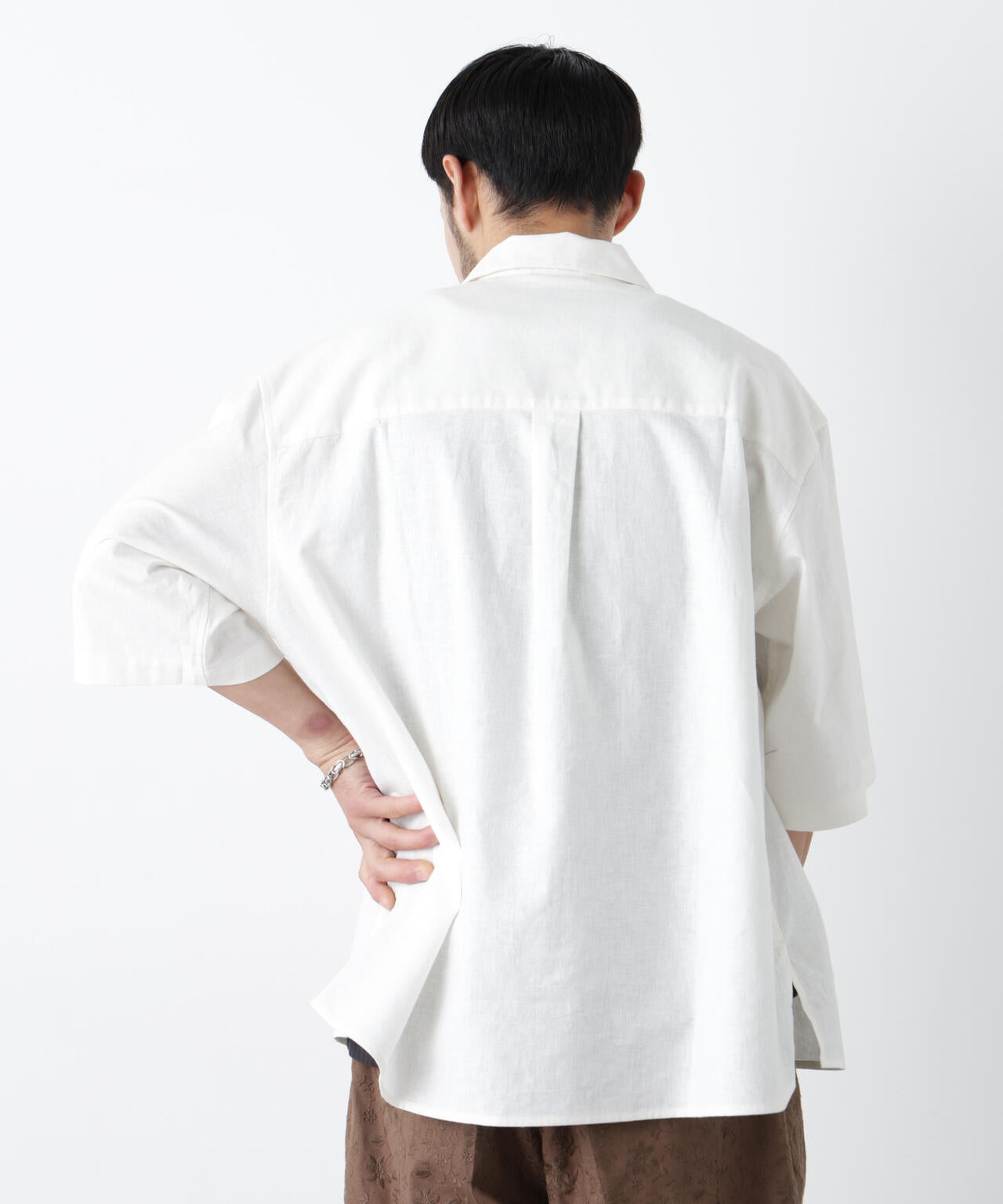 「FRENCH LINEN」イタリアンスキッパー半袖シャツ 6686121202