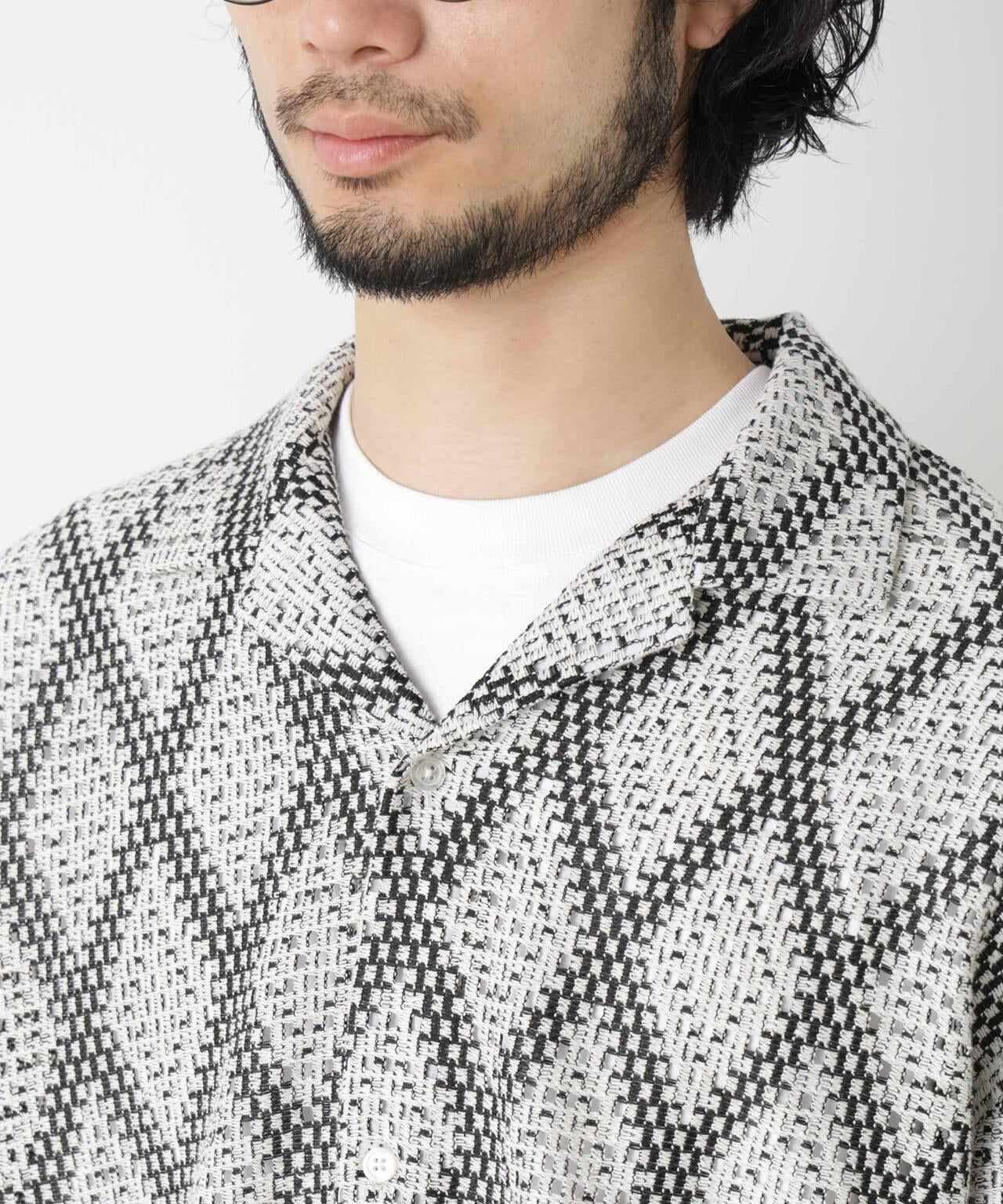 ダイヤレース オープンカラーシャツ 6686121209