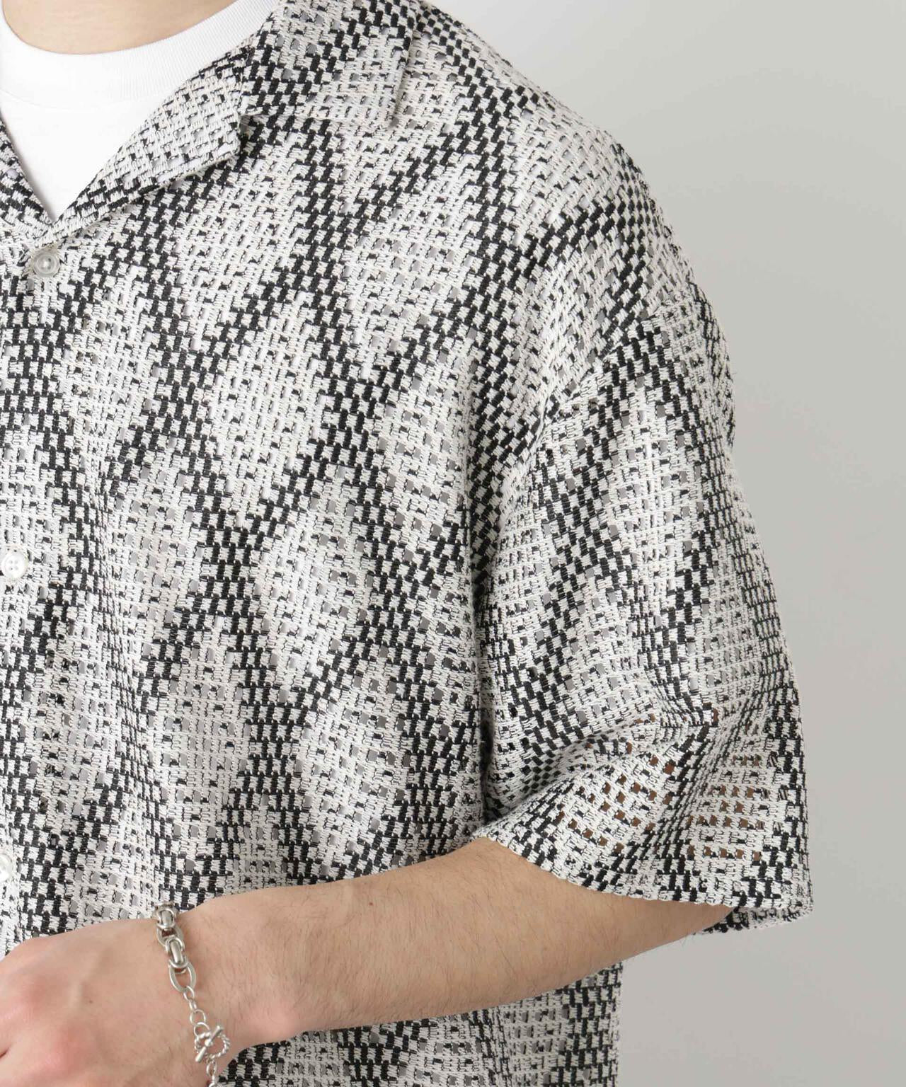 ダイヤレース オープンカラーシャツ 6686121209