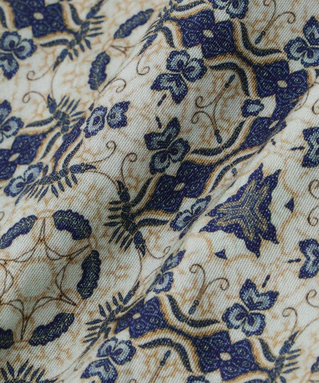 エスニックプリント オープンカラーシャツ 6686121215