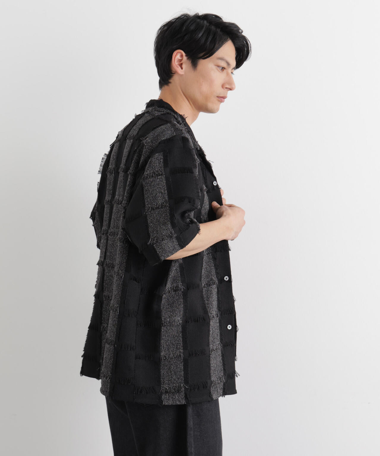 カットジャガードフリンジシャツ 6686121216