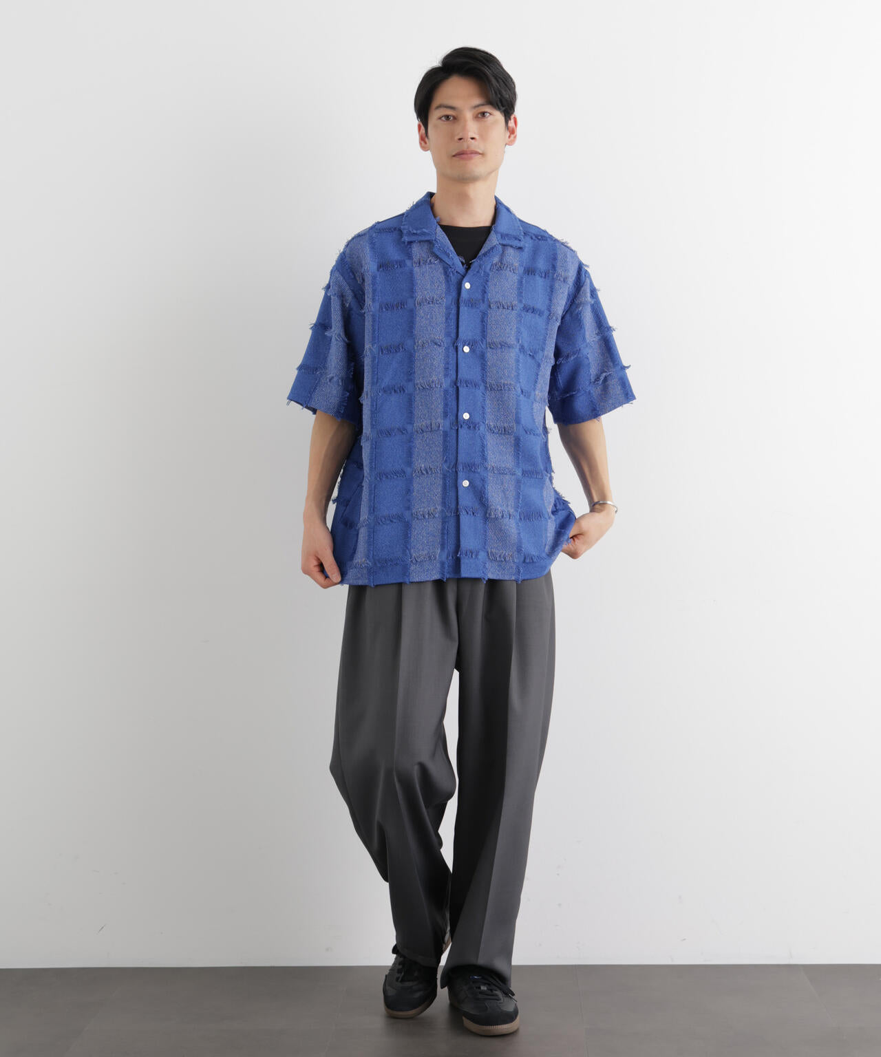 カットジャガードフリンジシャツ 6686121216