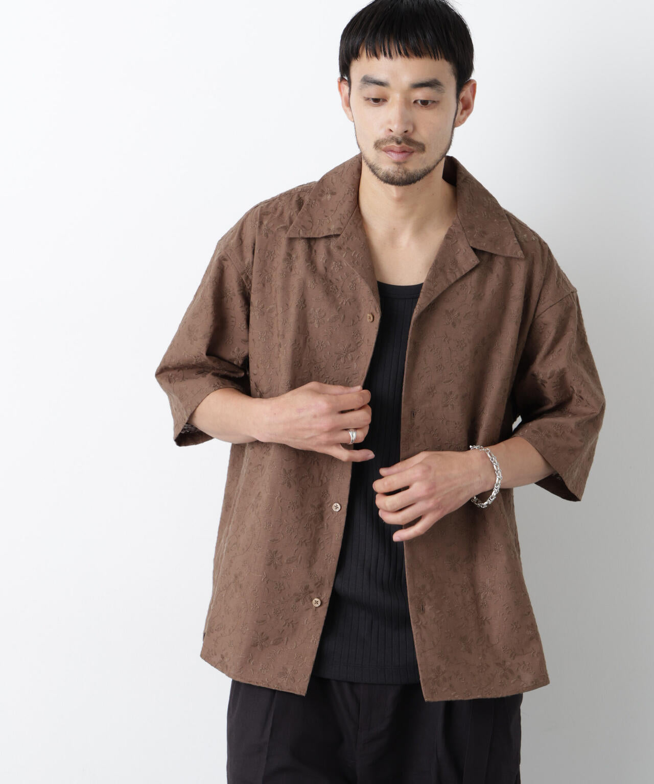 ｢OtoNANO｣×masoret総柄刺繍シャツ 6686121222