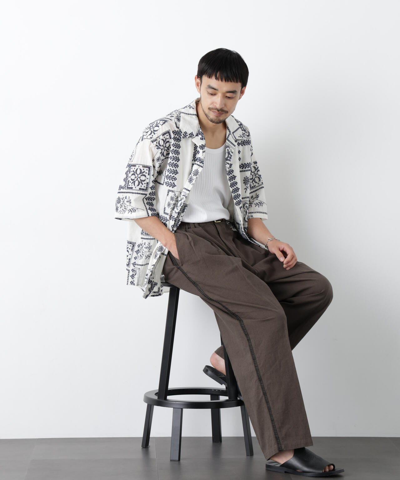 ｢OtoNANO｣×masoret アイレット刺繍シャツ 6686121224