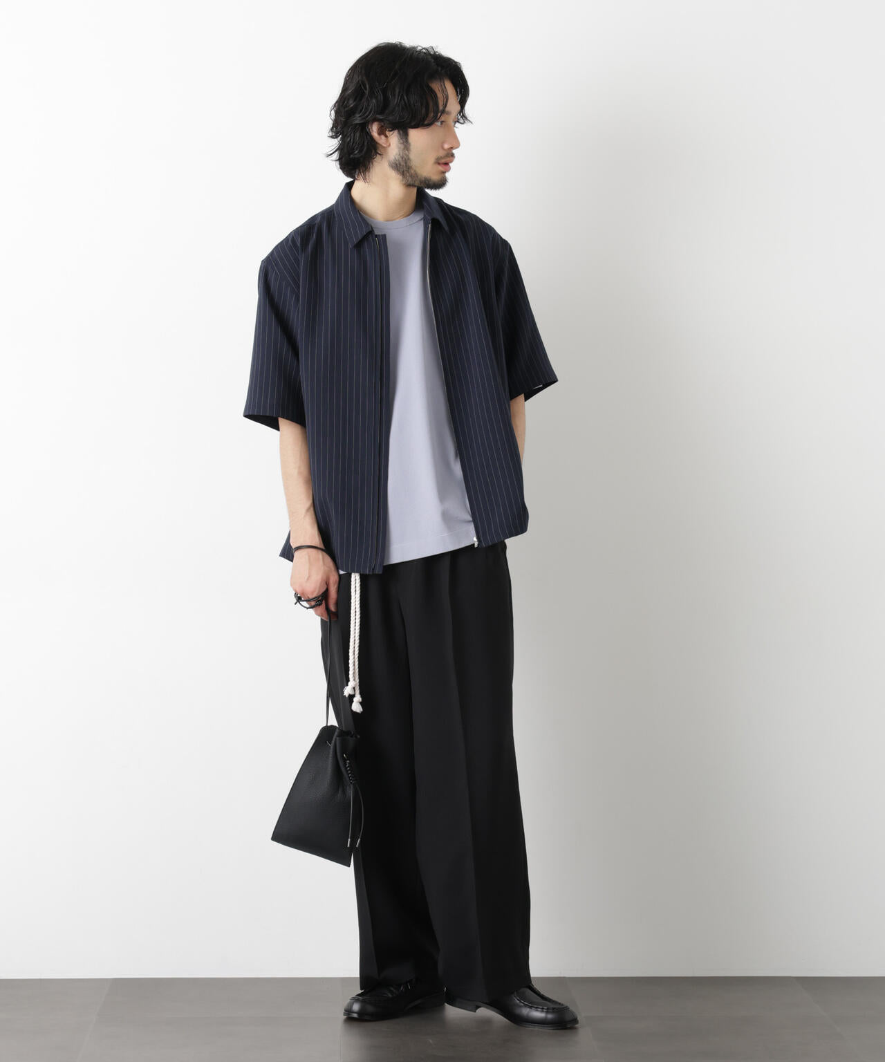 メランジドライ」ZIPシャツブルゾン(セットアップ可)