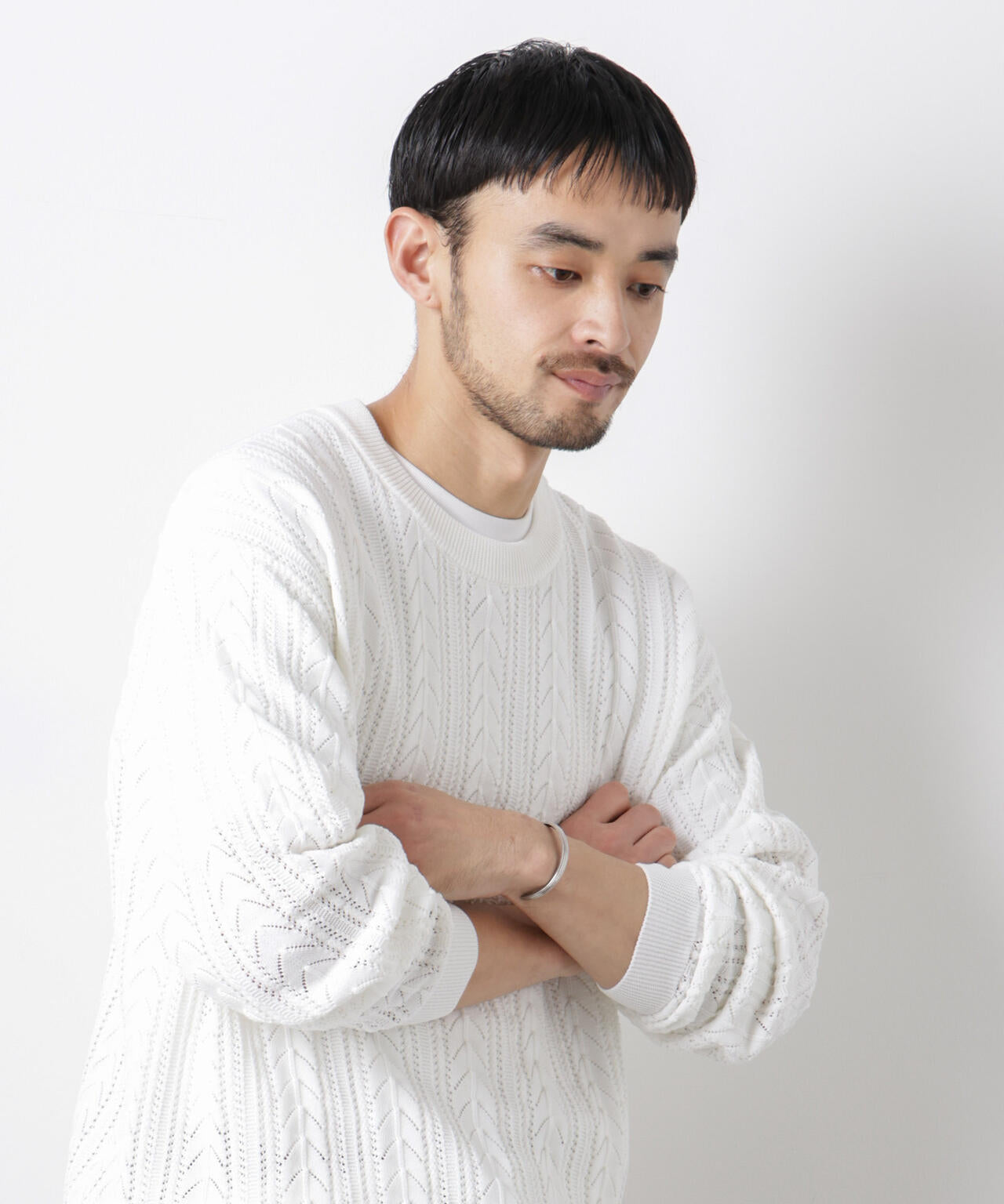 ｢ASSEMBLANC｣コードヤーンシアーケーブルニット