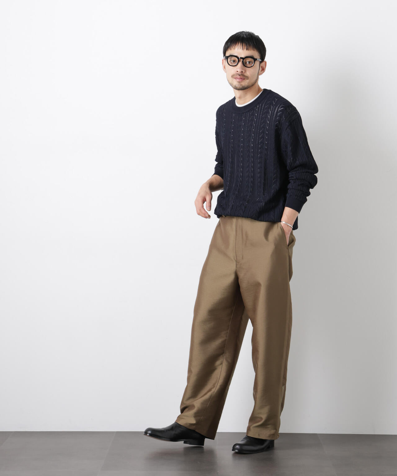 ｢ASSEMBLANC｣コードヤーンシアーケーブルニット 6686122201