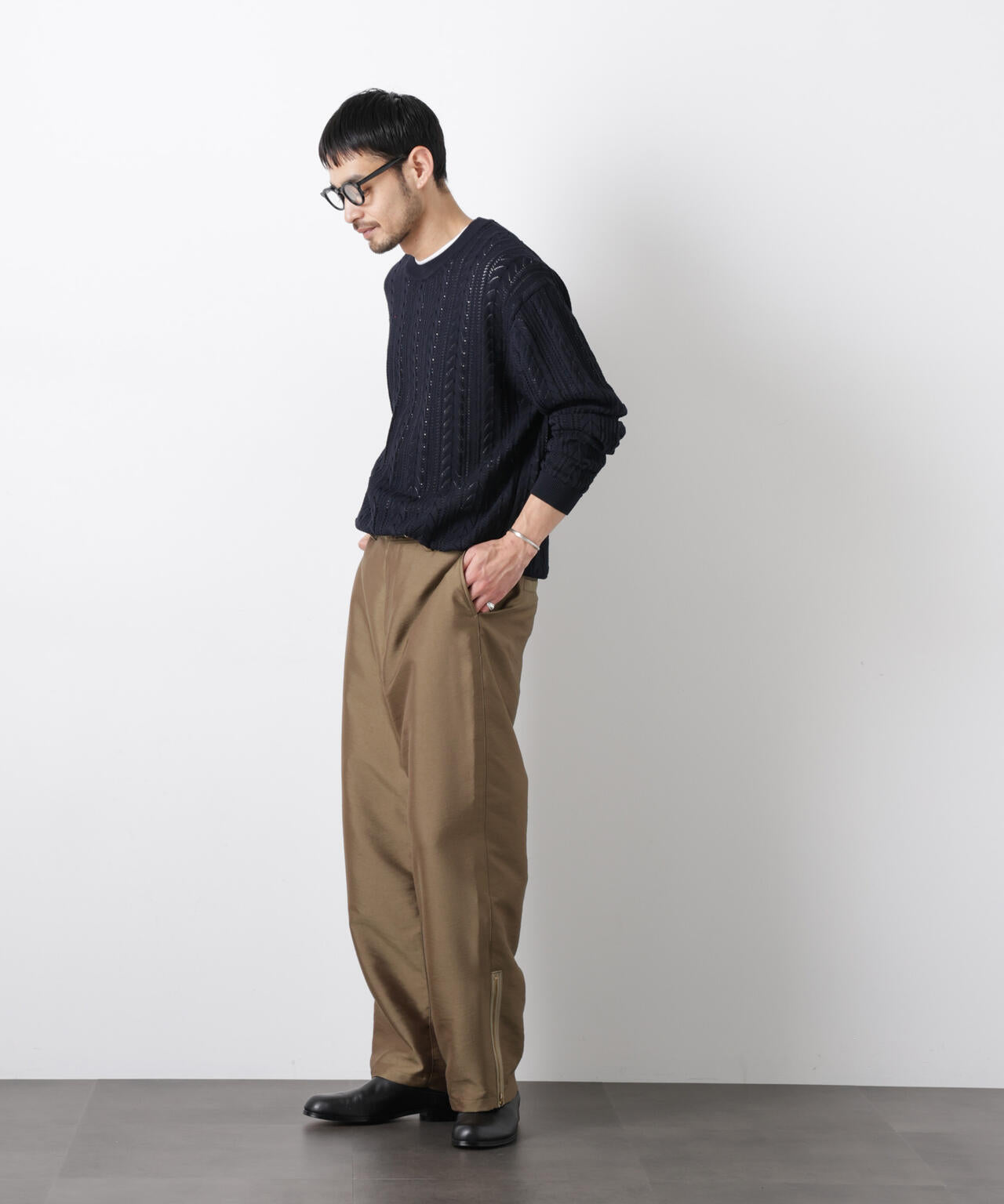 ｢ASSEMBLANC｣コードヤーンシアーケーブルニット 6686122201