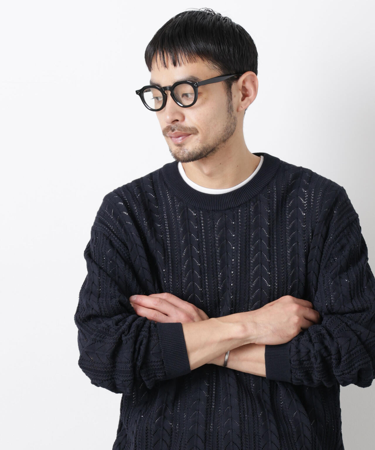 ｢ASSEMBLANC｣コードヤーンシアーケーブルニット 6686122201