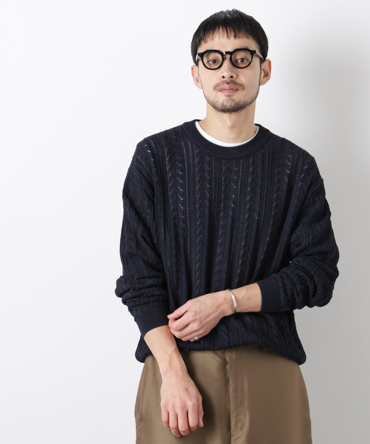 ｢ASSEMBLANC｣コードヤーンシアーケーブルニット 6686122201