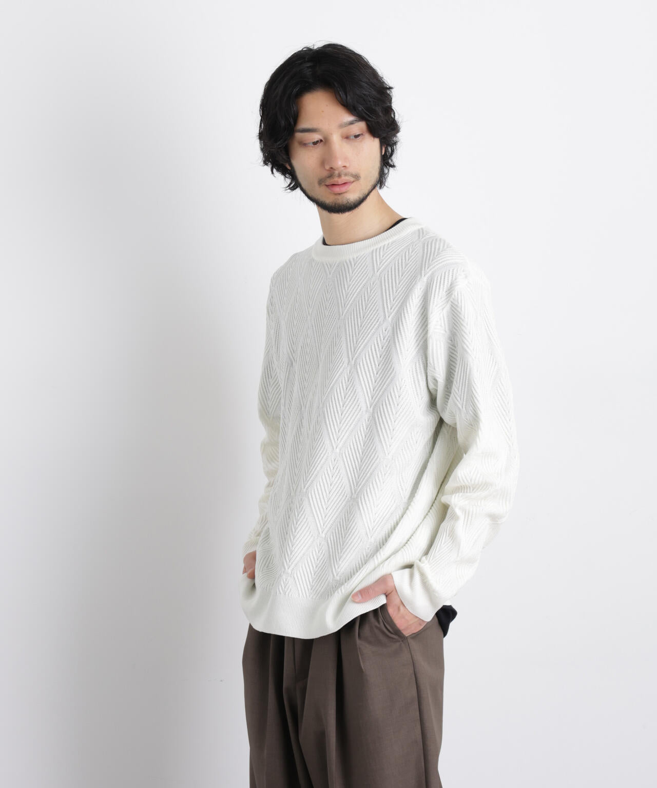 ハイツイストテクスチャーニット 6686122202