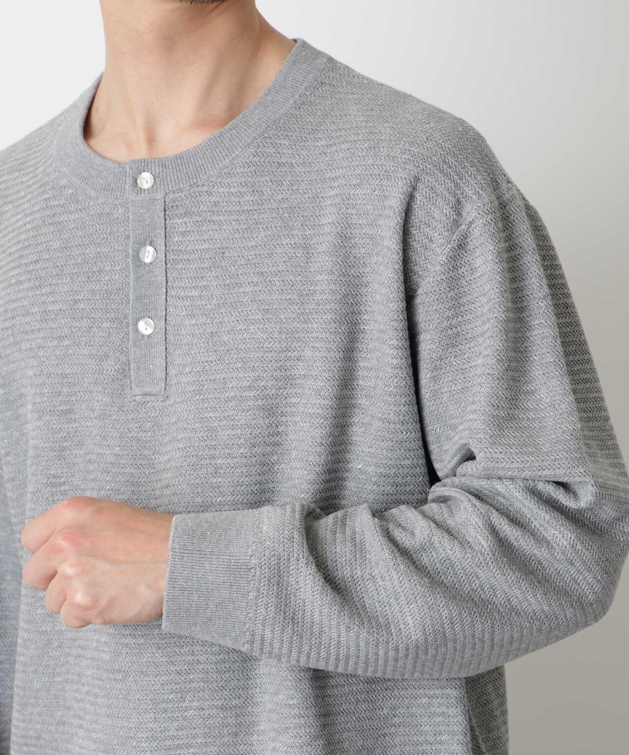 テクスチャーヘンリーネックニット 6686122205