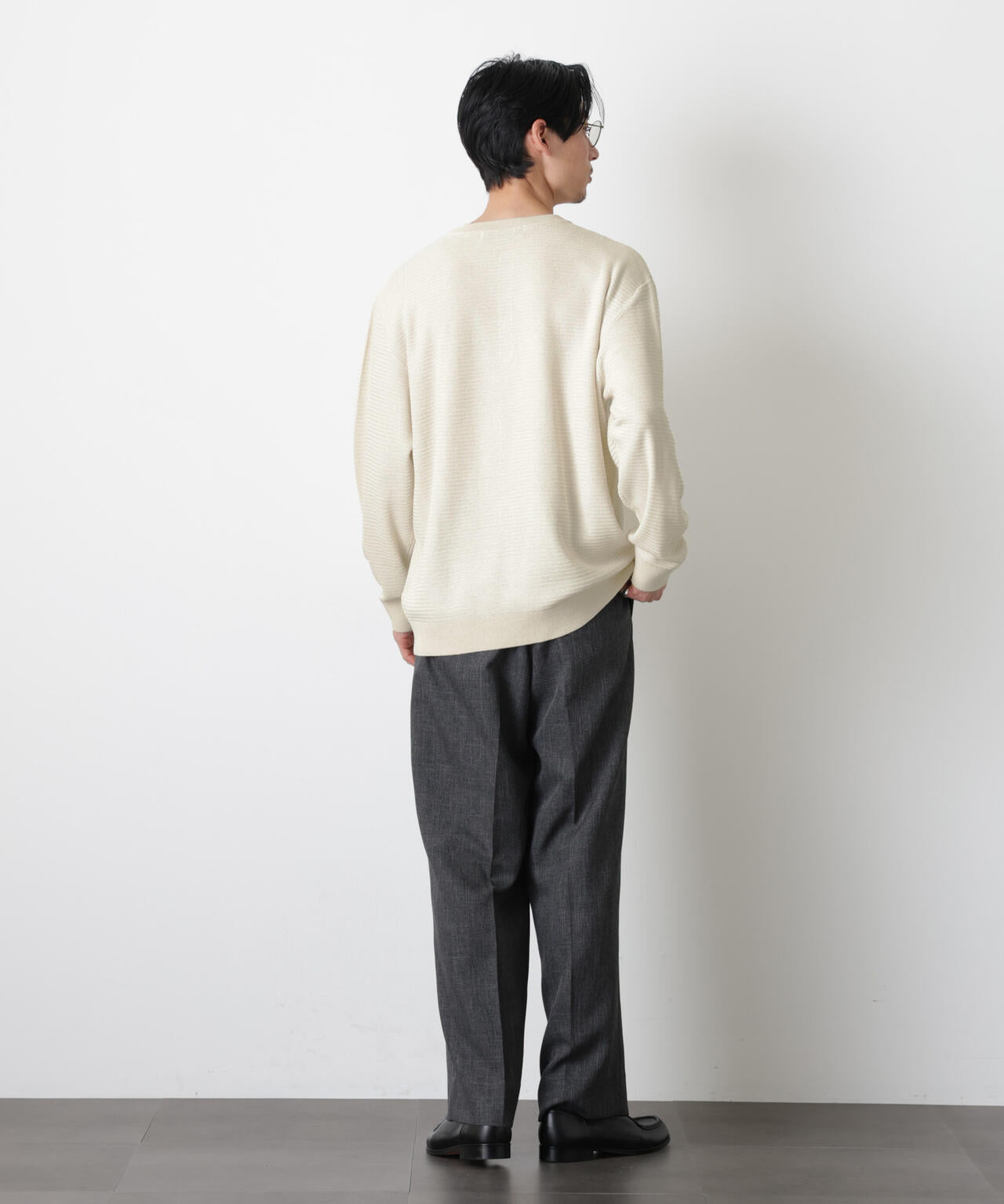 テクスチャーヘンリーネックニット 6686122205