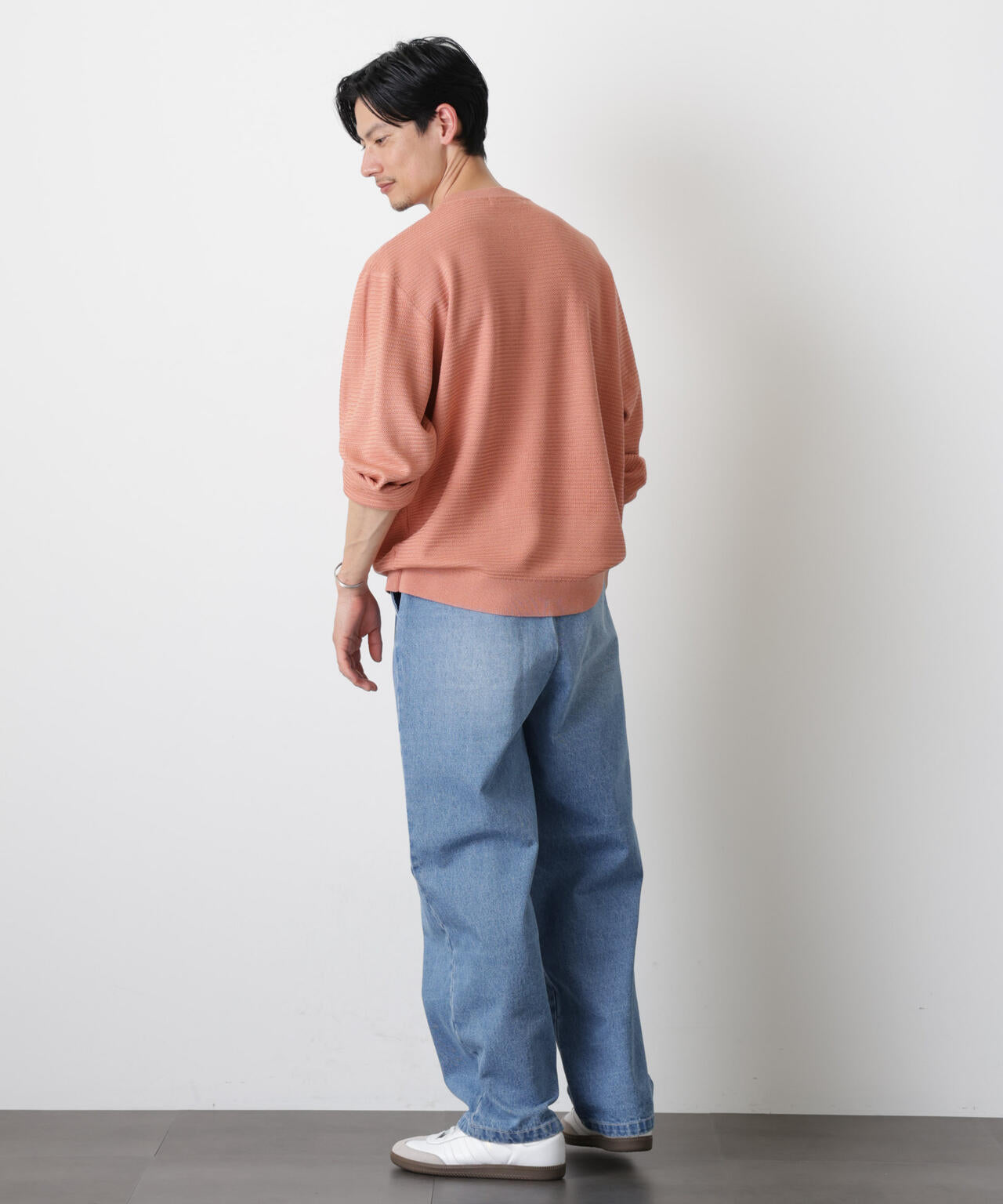 テクスチャーヘンリーネックニット 6686122205