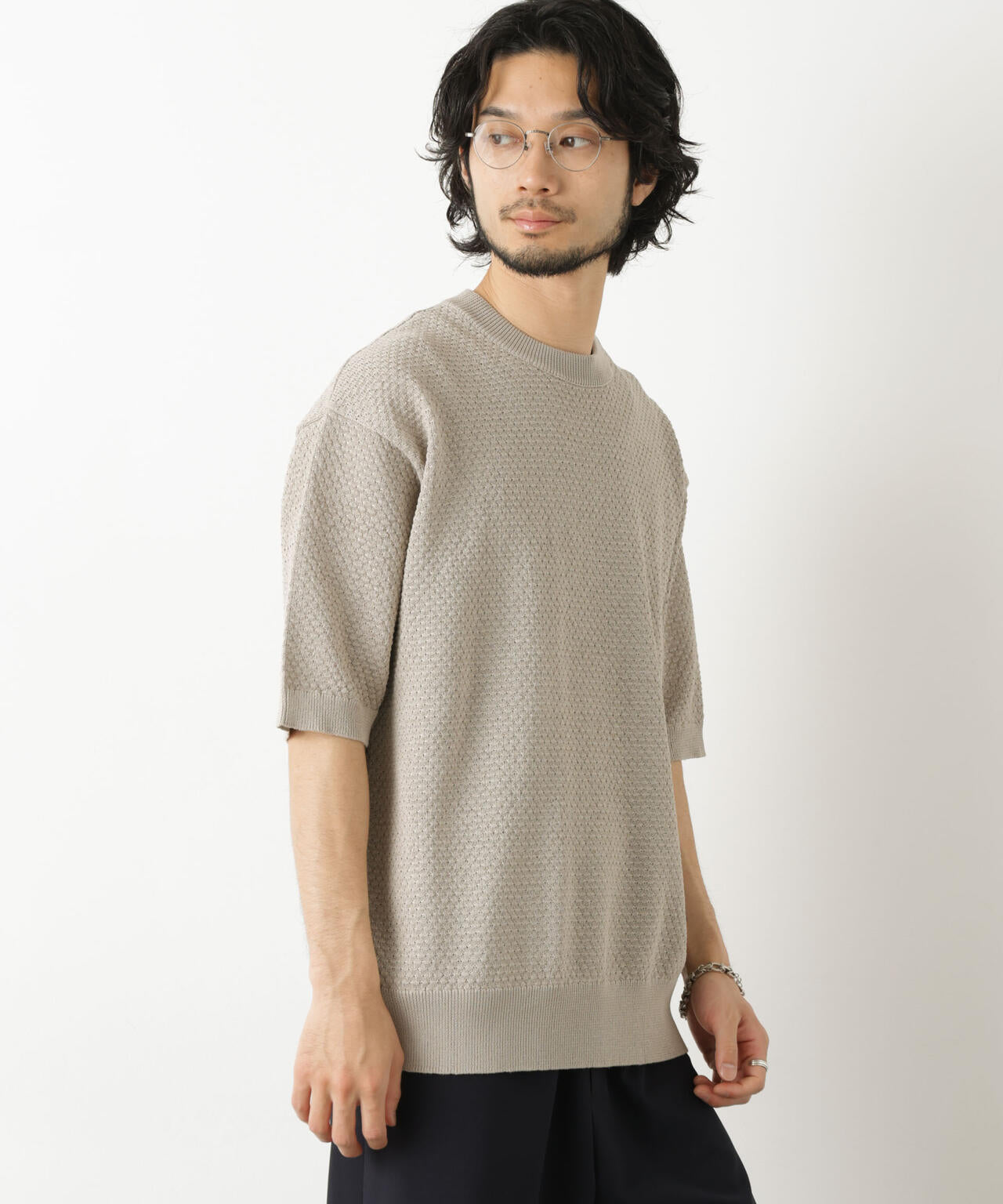 ギマクルーネック ニットTシャツ 6686122207