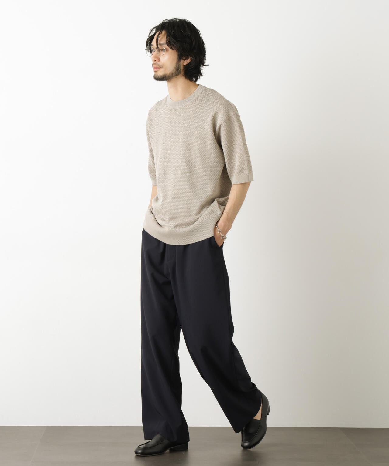 ギマクルーネック ニットTシャツ 6686122207