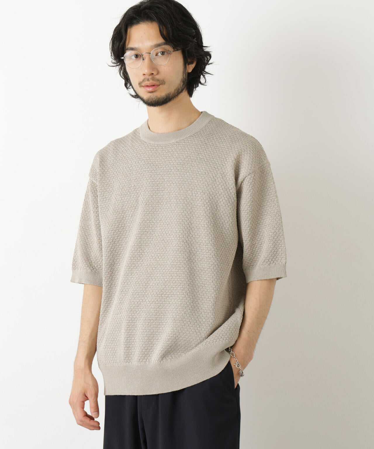 ギマクルーネック ニットTシャツ 6686122207