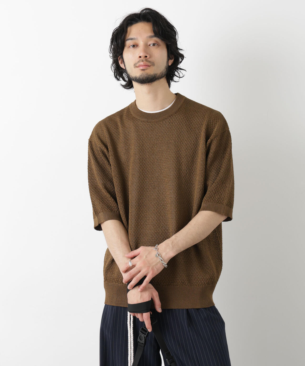 ギマクルーネック ニットTシャツ 6686122207