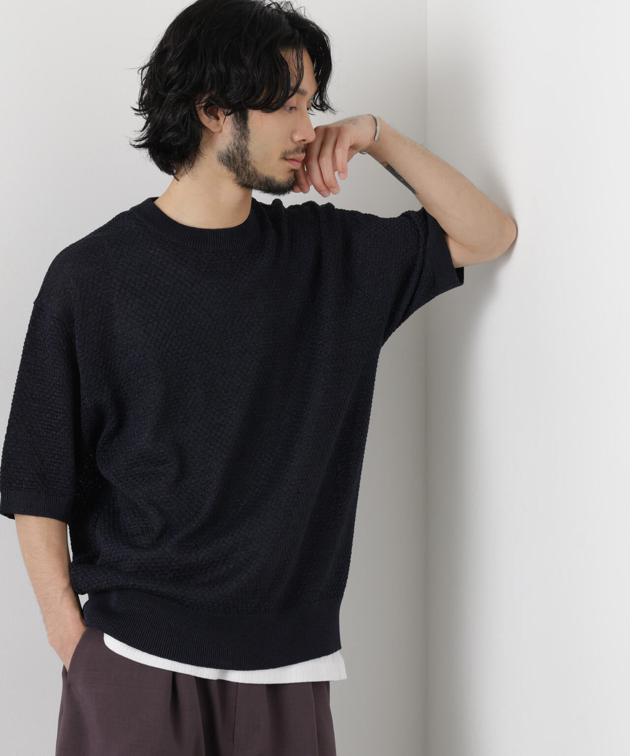 ギマクルーネック ニットTシャツ 6686122207