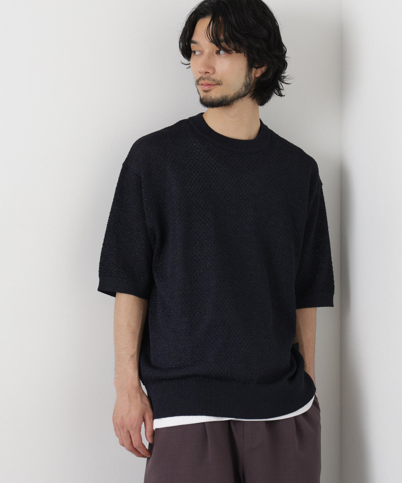 ギマクルーネック ニットTシャツ 6686122207