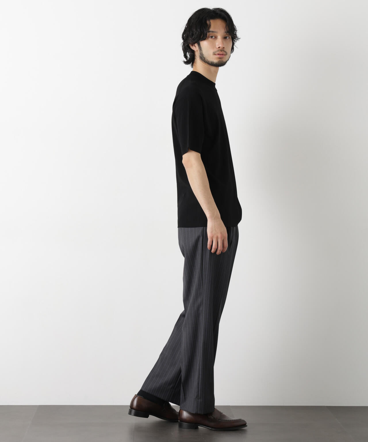 ｢ASSEMBLANC｣ 針抜きクルーネックニット 6686122208