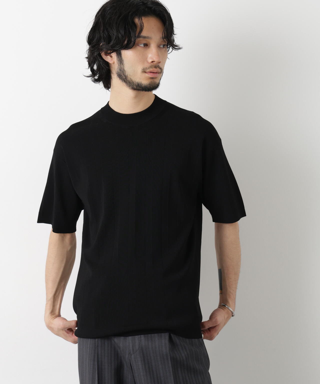 ｢ASSEMBLANC｣ 針抜きクルーネックニット 6686122208