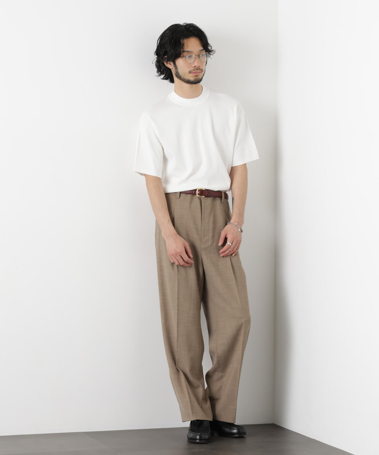 ｢ASSEMBLANC｣ 針抜きクルーネックニット 6686122208