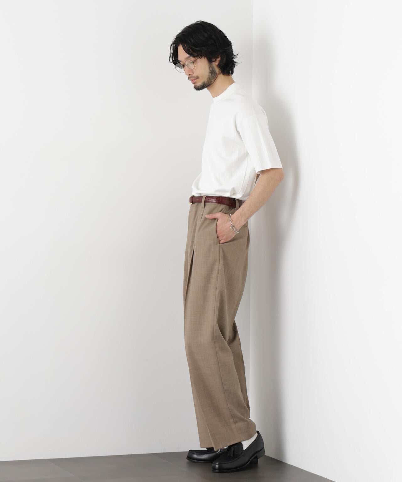 ｢ASSEMBLANC｣ 針抜きクルーネックニット 6686122208