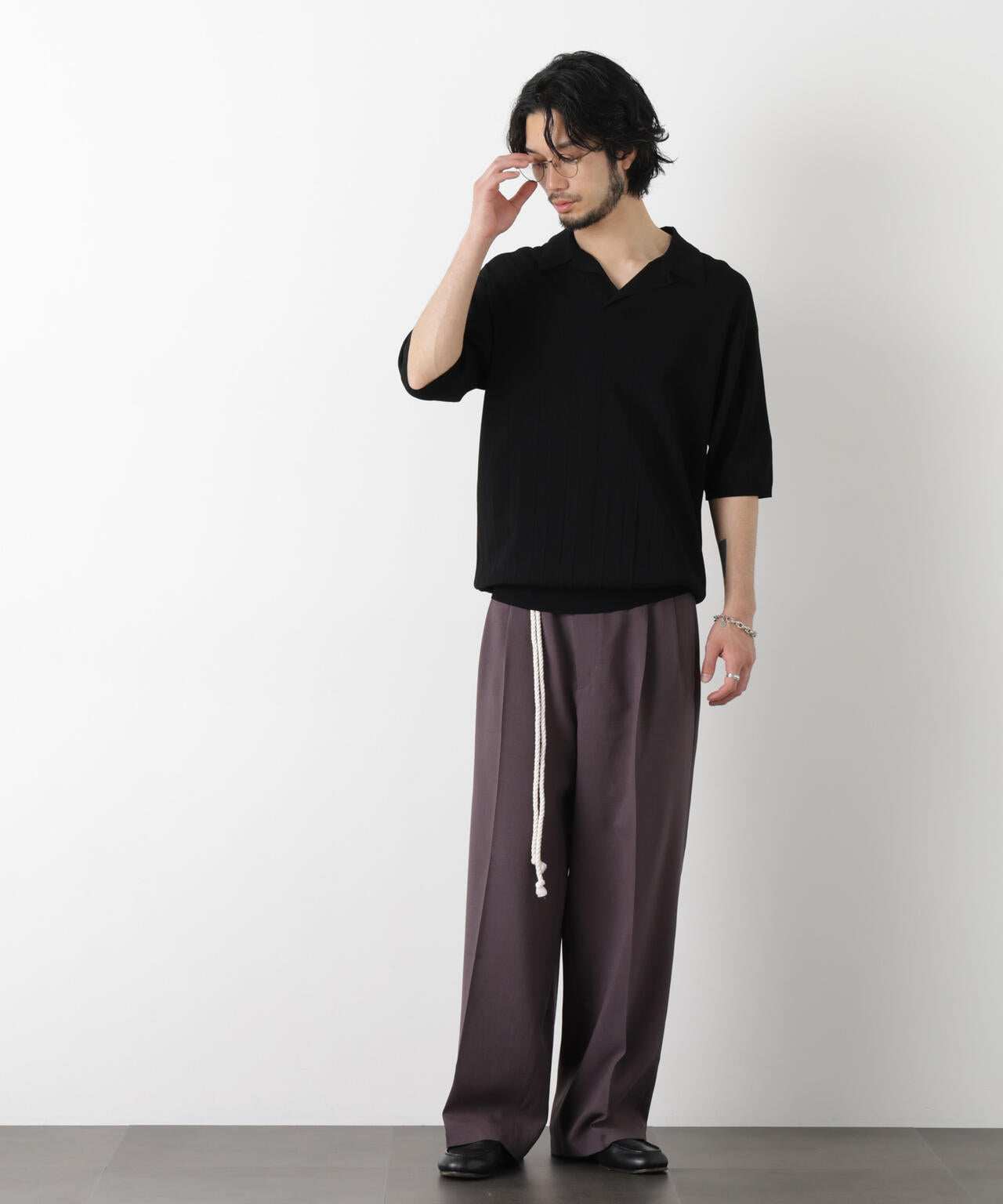 ｢ASSEMBLANC｣ 針抜きスキッパーポロ 6686122209