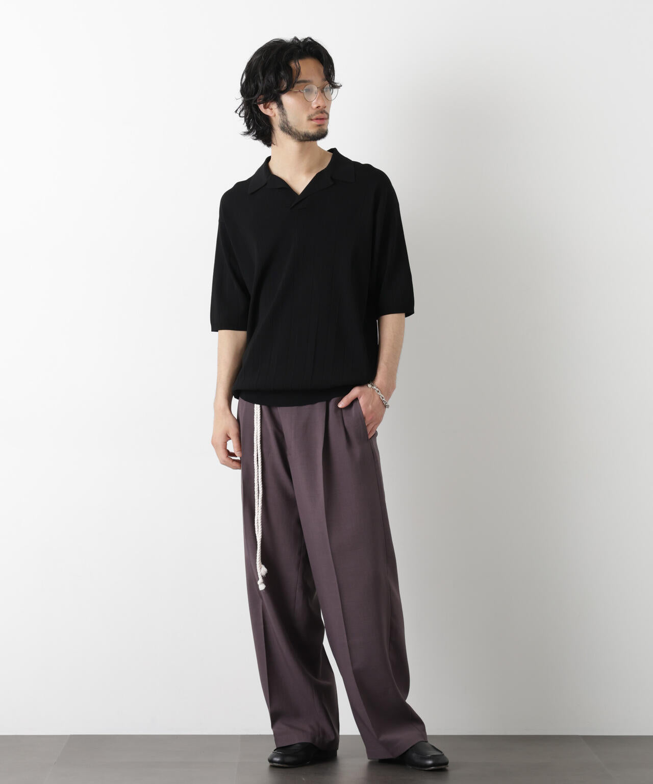 ｢ASSEMBLANC｣ 針抜きスキッパーポロ 6686122209