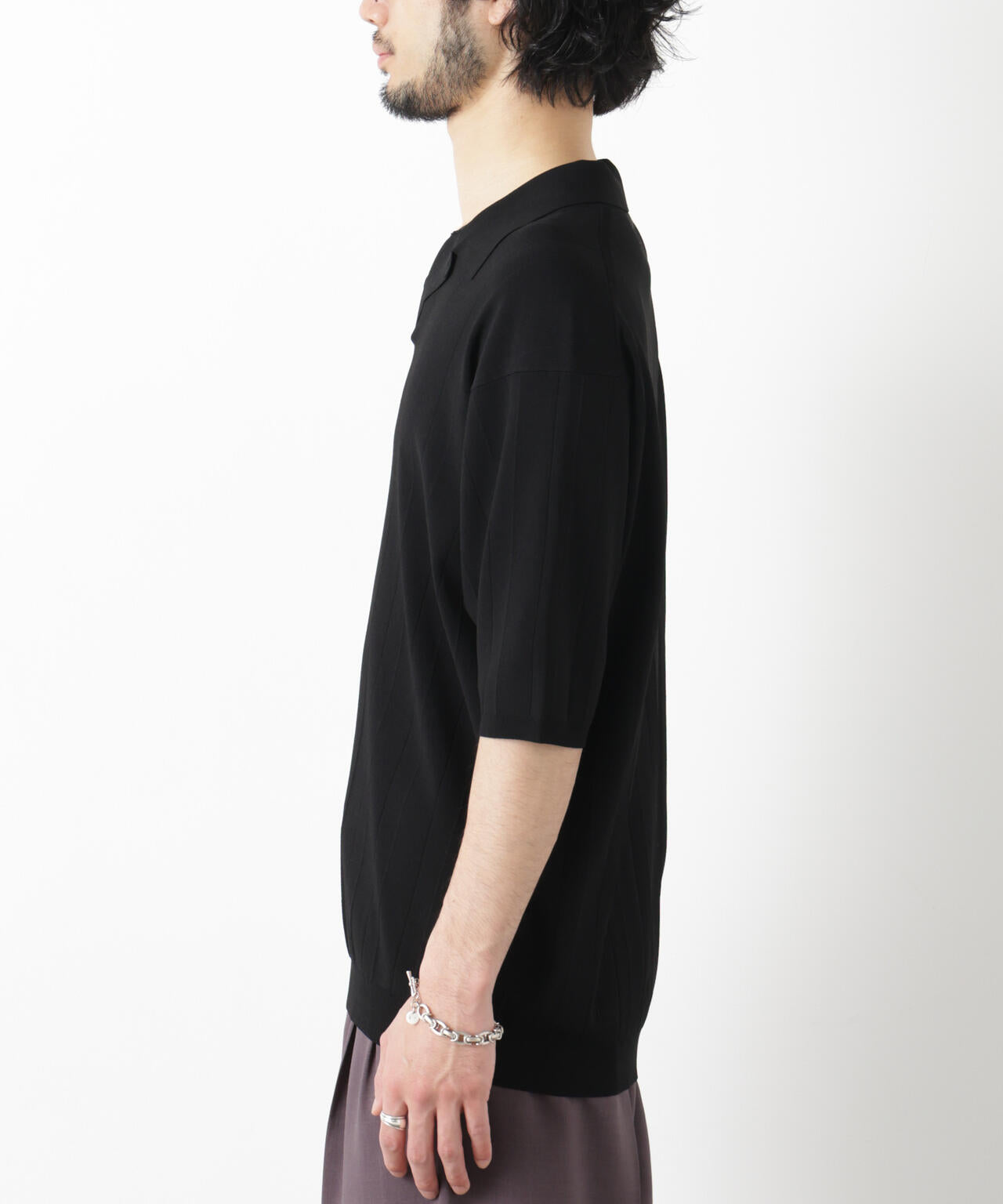 ｢ASSEMBLANC｣ 針抜きスキッパーポロ 6686122209