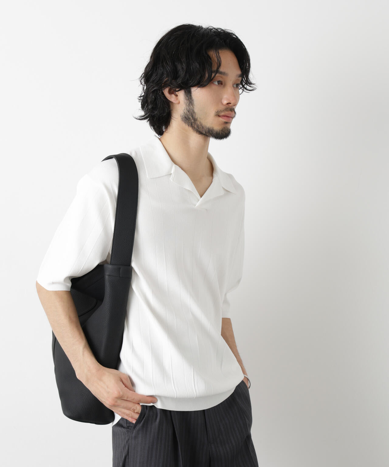 ｢ASSEMBLANC｣ 針抜きスキッパーポロ 6686122209