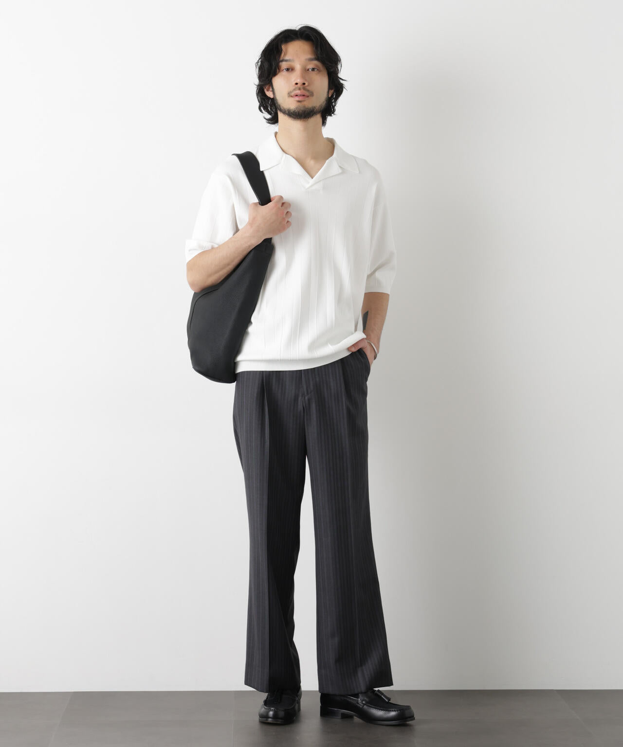 ｢ASSEMBLANC｣ 針抜きスキッパーポロ 6686122209