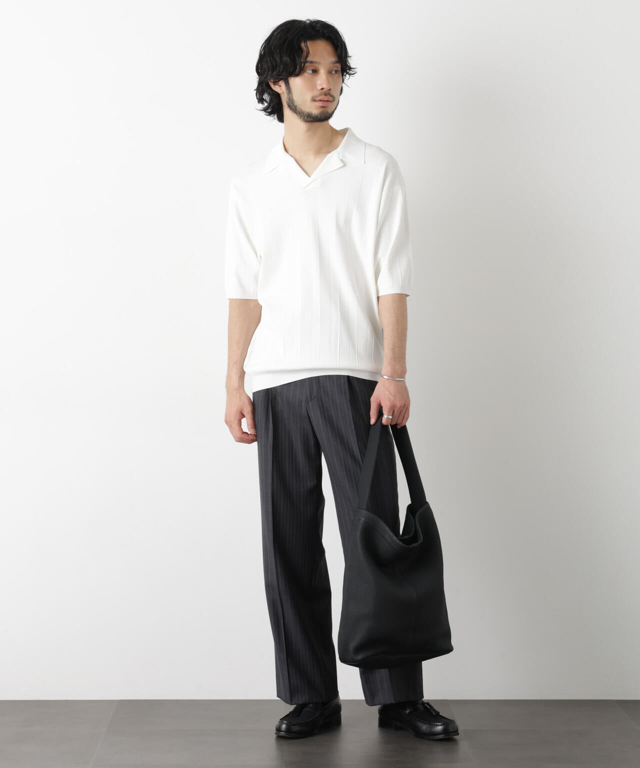 ｢ASSEMBLANC｣ 針抜きスキッパーポロ 6686122209