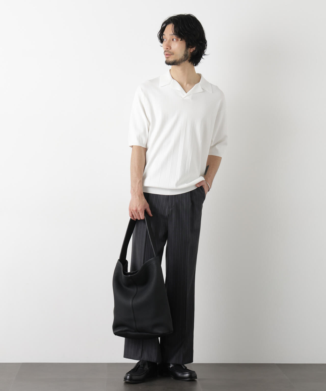 ｢ASSEMBLANC｣ 針抜きスキッパーポロ 6686122209