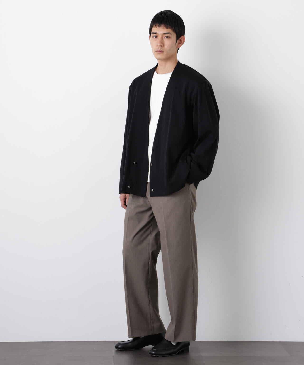 「FORMAL JERSEY」ノーカラーカーディガン 6686123203