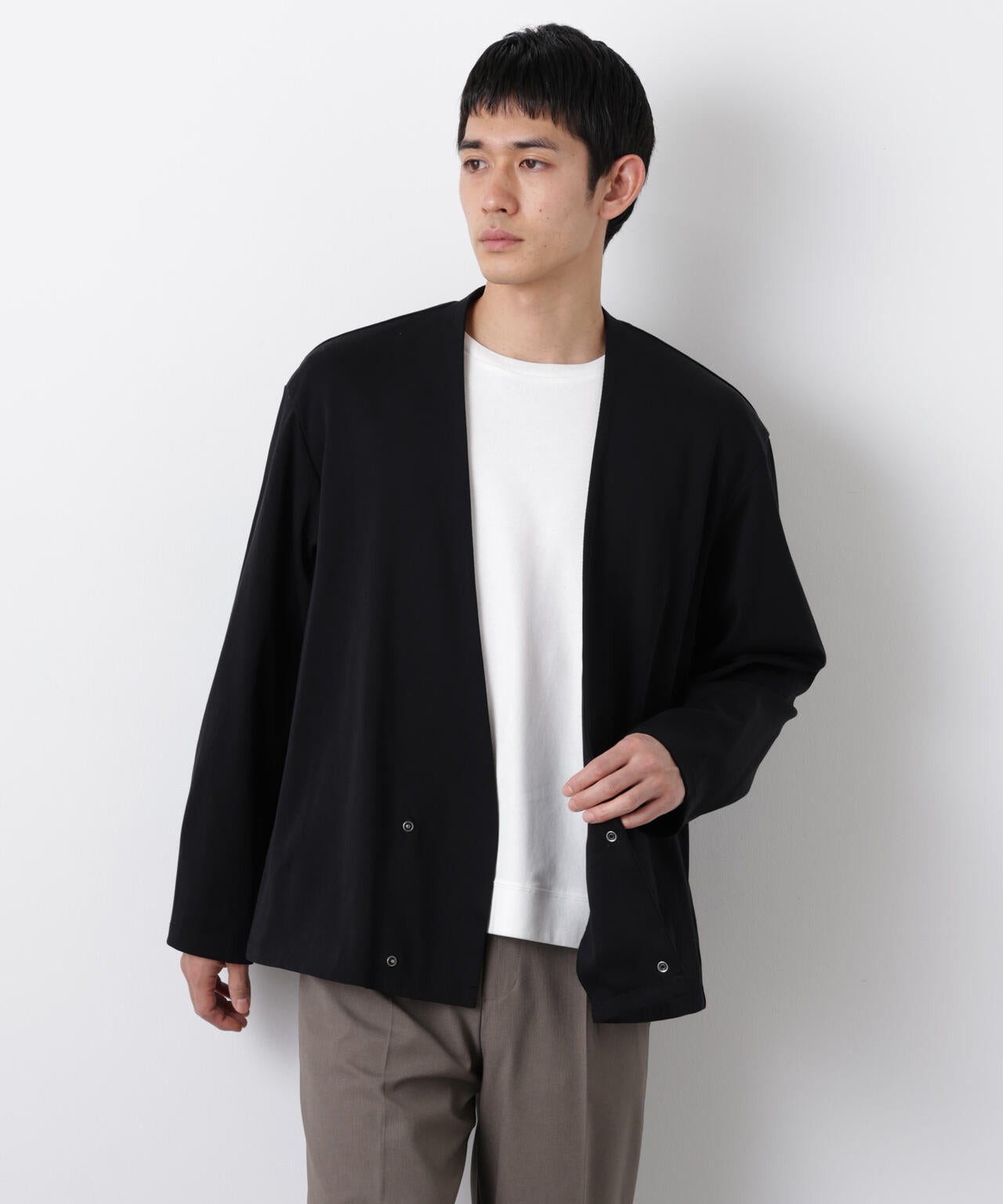 FORMAL JERSEY」ノーカラーカーディガン