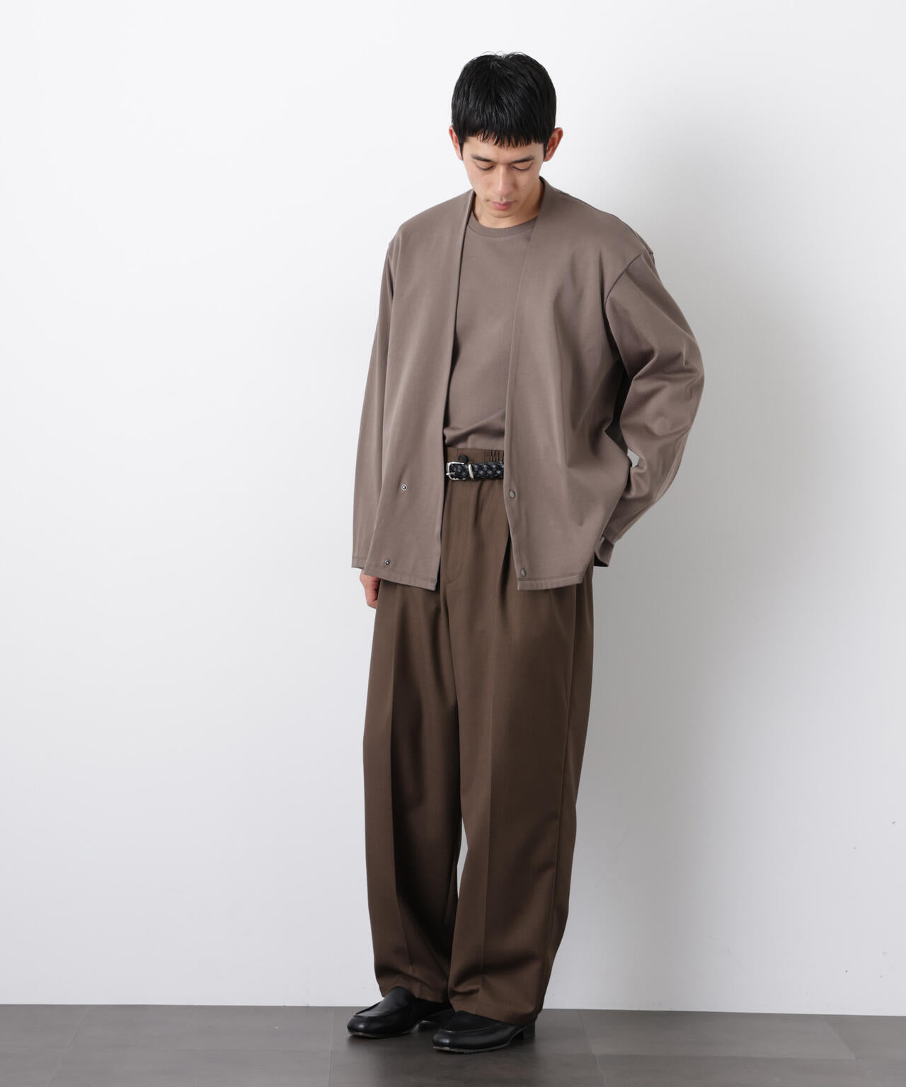 FORMAL JERSEY」ノーカラーカーディガン