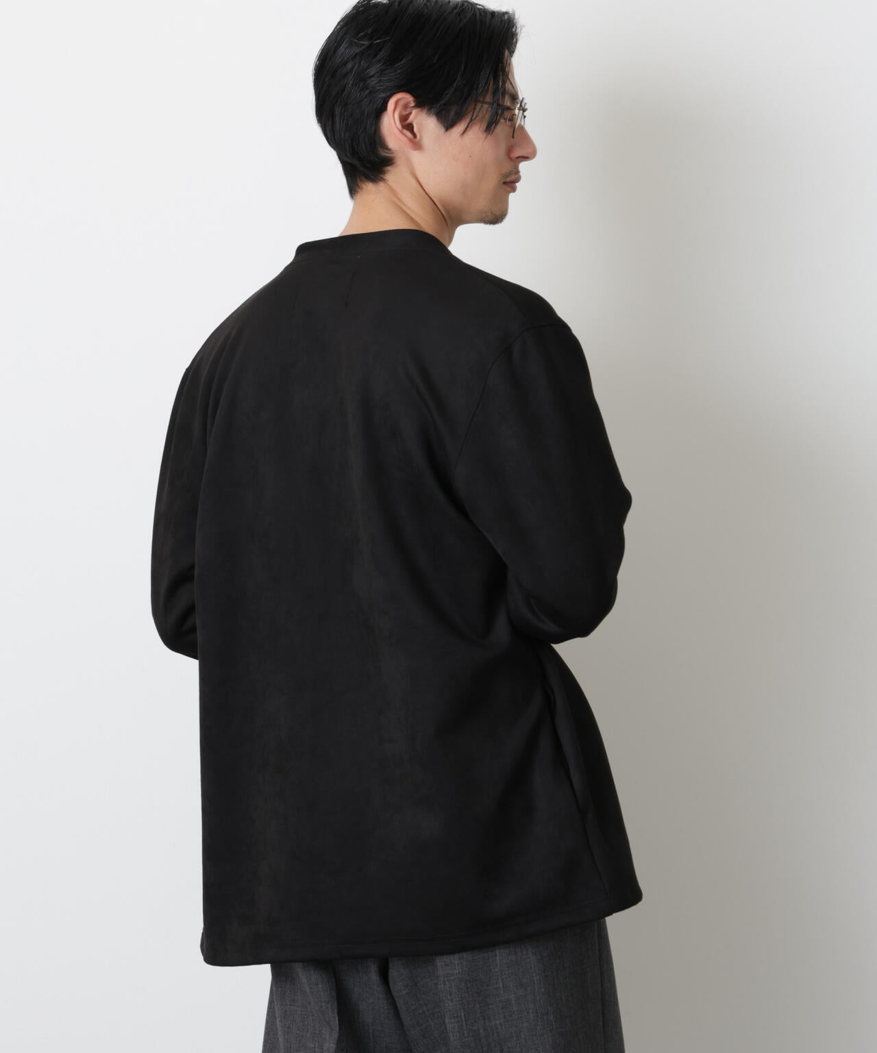 「モダンコンフォート」フェイクスエードトッパーカーディガン 6686123206