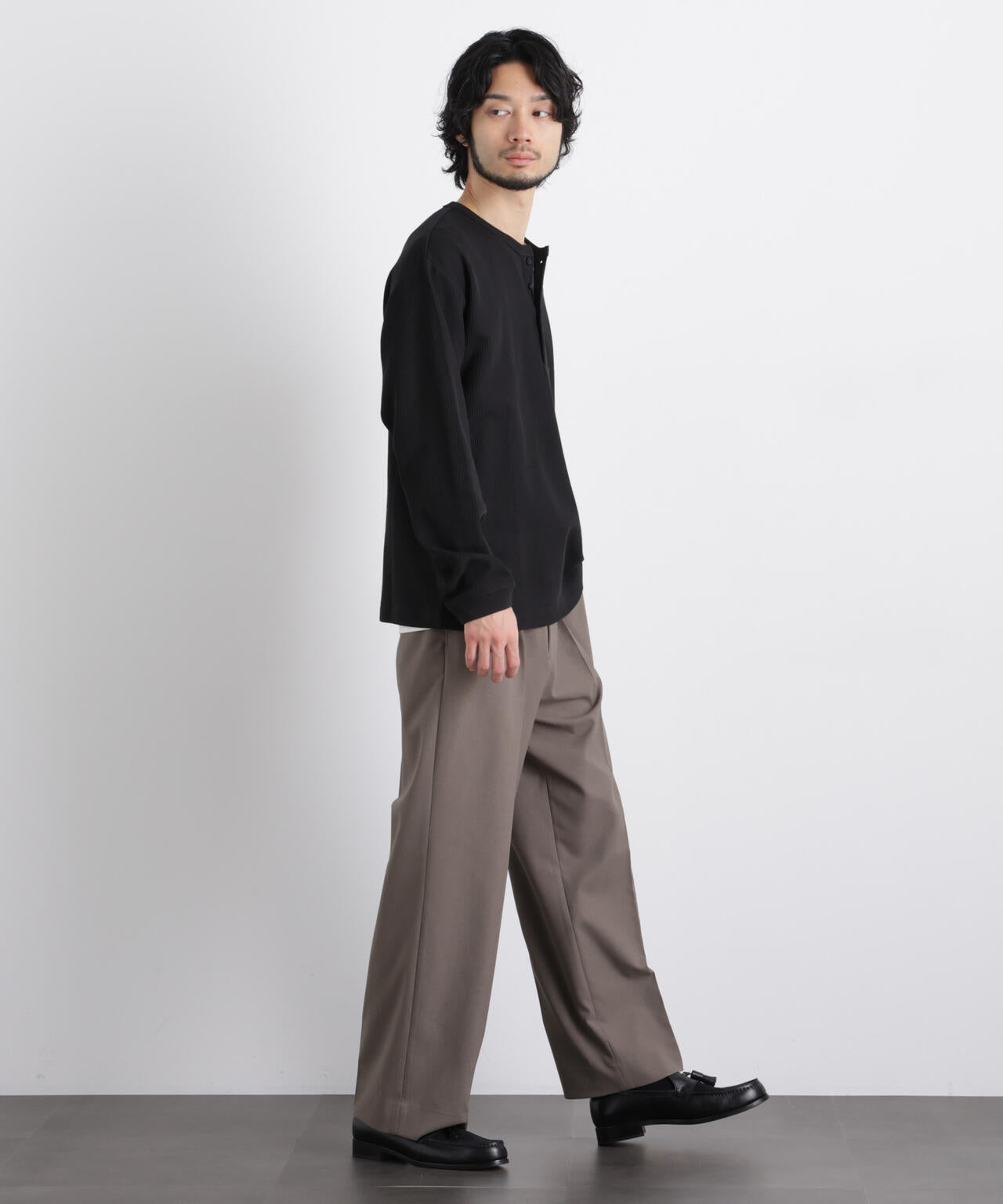 ｢ASSEMBLANC｣ ドロップニードルリブ ヘンリーネック 6686123210